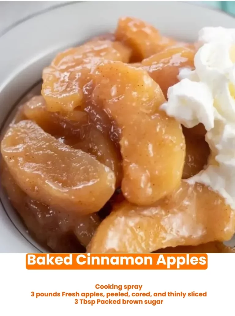 Delicious baked cinnamon apples topped with sugar and spices.