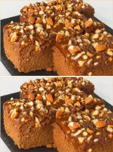 Slice of homemade Chocolate Apple Cake with chocolate drizzle and apple slices