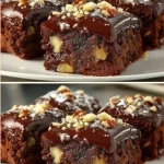 Delicious Chocolate Banana Oat Cake displayed on a rustic wooden table