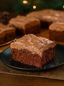 Delicious chocolate cake topped with smooth paradise cream frosting.