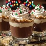 Festive Christmas chocolate pudding shots with Kahlua and Baileys
