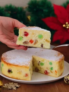 Christmas Ricotta Cake decorated with seasonal flavors and festive toppings.