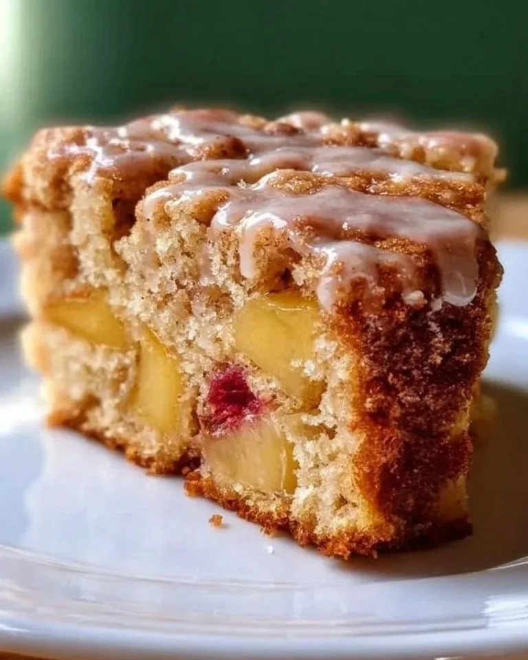 Delicious cinnamon apple cake displayed on a rustic wooden table