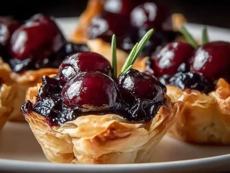 Delicious Cranberry Brie Phyllo Cups, a festive appetizer.