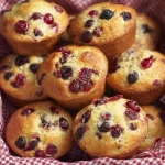 Freshly baked cranberry orange muffins on a cooling rack