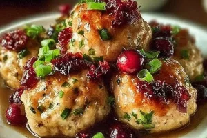 Cranberry Turkey Stuffing Balls served as a festive dish