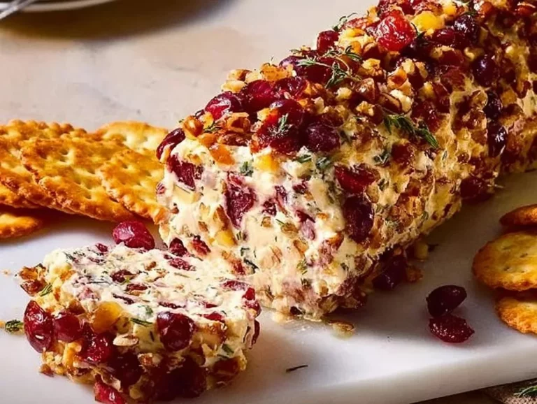 Cranberry Walnut Cheese Roll featuring rich cheese and tart cranberries