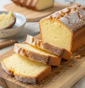 Delicious cream cheese vanilla pound cake with a moist texture