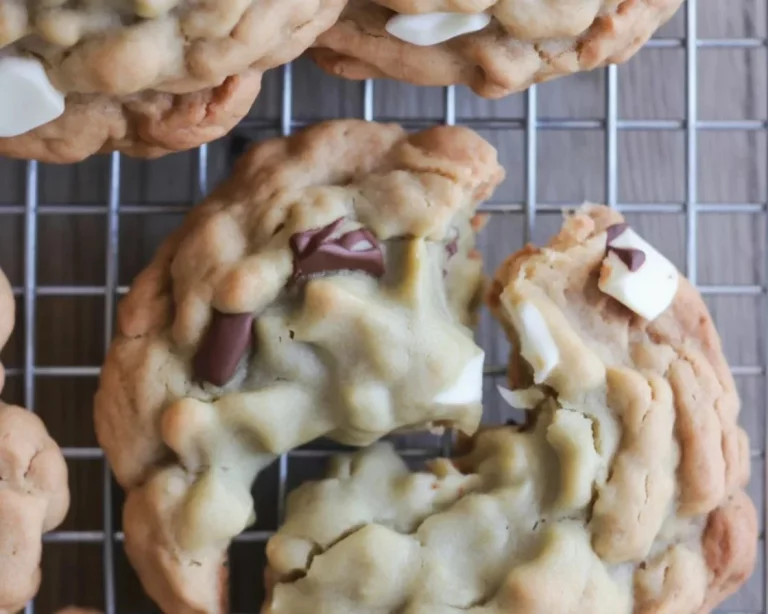 Freshly baked small batch Mexican chocolate chunk cookies on a cooling rack