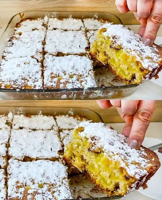 Delicious easy apple walnut cake topped with fresh apples and walnuts