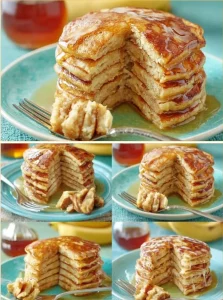 Four-Ingredient Protein Pancakes served on a plate with fresh fruits