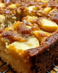 Delicious fresh apple cake topped with cinnamon and served on a plate