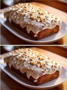 Healthy carrot-walnut cake with cream cheese frosting and walnuts on top
