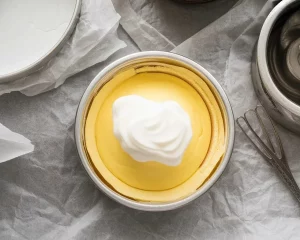 Fluffy Japanese Cotton Cheesecake served on a plate with a fresh berry garnish