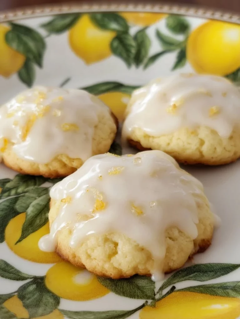Lemon Ricotta Biscotti served on a plate with a lemon garnish.