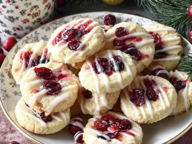 Freshly baked lemon cranberry biscuits on a serving plate