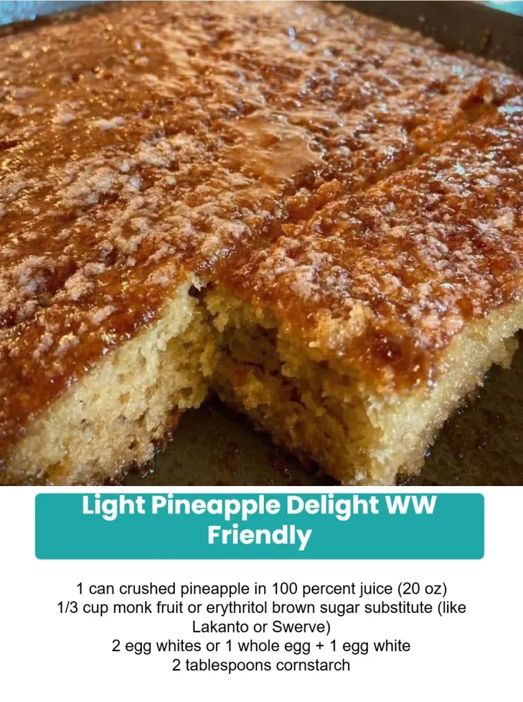 A refreshing bowl of Light Pineapple Delight, a WW friendly dessert.