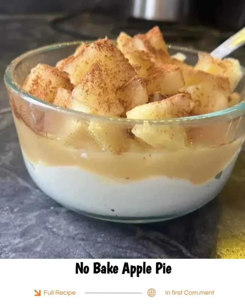 Delicious no bake apple pie with fresh apples and creamy filling