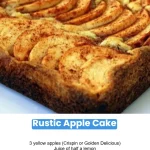 Delicious Rustic Apple Cake topped with fresh apple slices and spices
