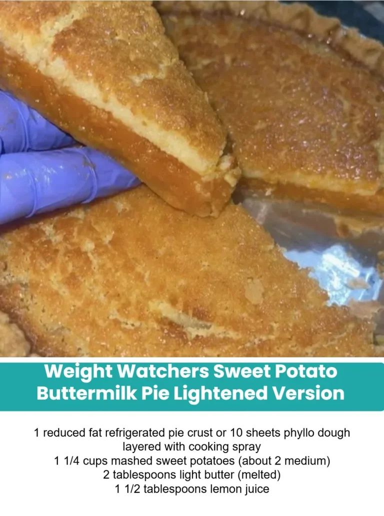 Weight Watchers sweet potato buttermilk pie lightened version on a plate