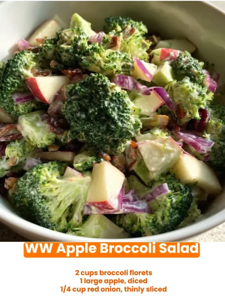 Fresh WW Apple Broccoli Salad featuring apples and broccoli for a nutritious meal
