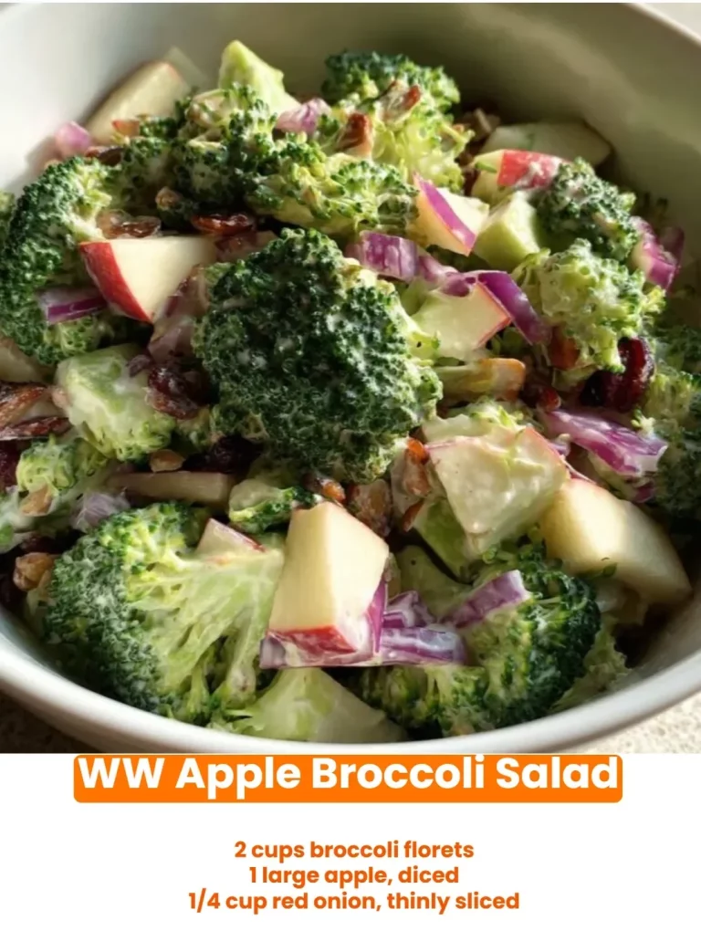 Fresh WW Apple Broccoli Salad featuring apples and broccoli for a nutritious meal