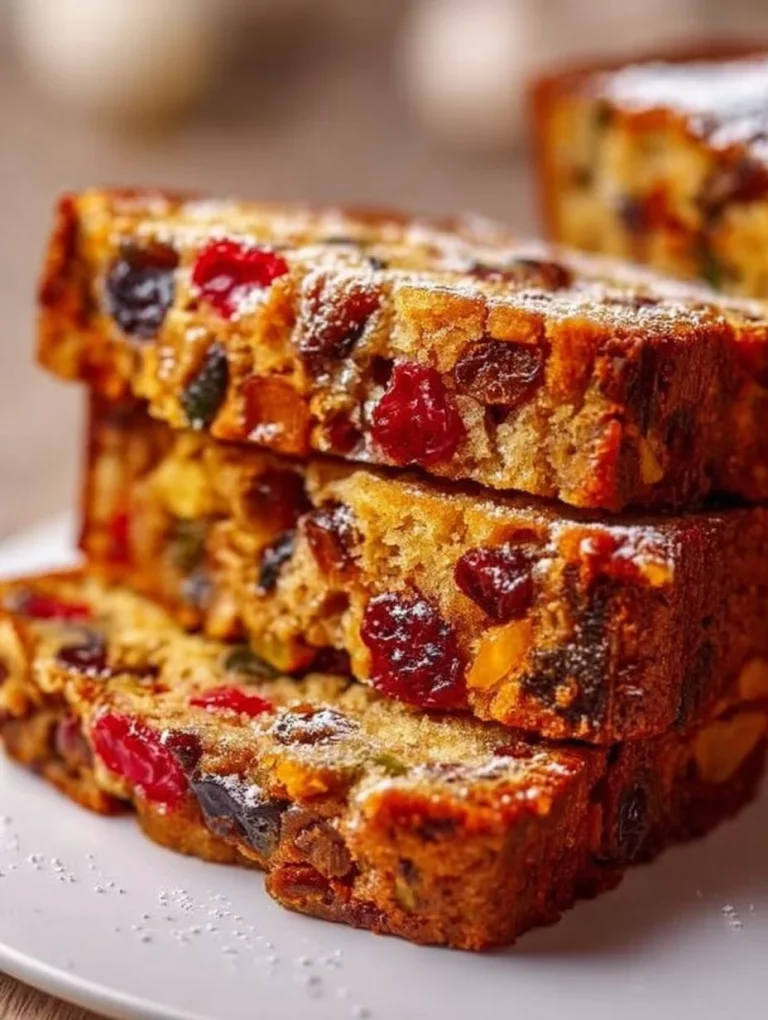 Easy 3 ingredient fruit cake recipe with delicious mixed fruits.