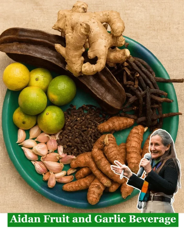 Aidan's unique fruit beverage infused with garlic for a refreshing twist.