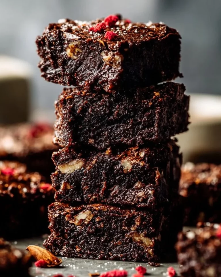 Delicious homemade almond flour brownies on a wooden table