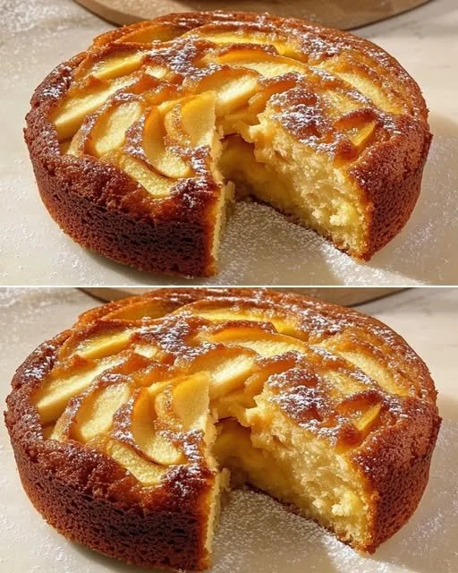 Delicious slice of Apple and Honey Cake with fresh apples and honey glaze