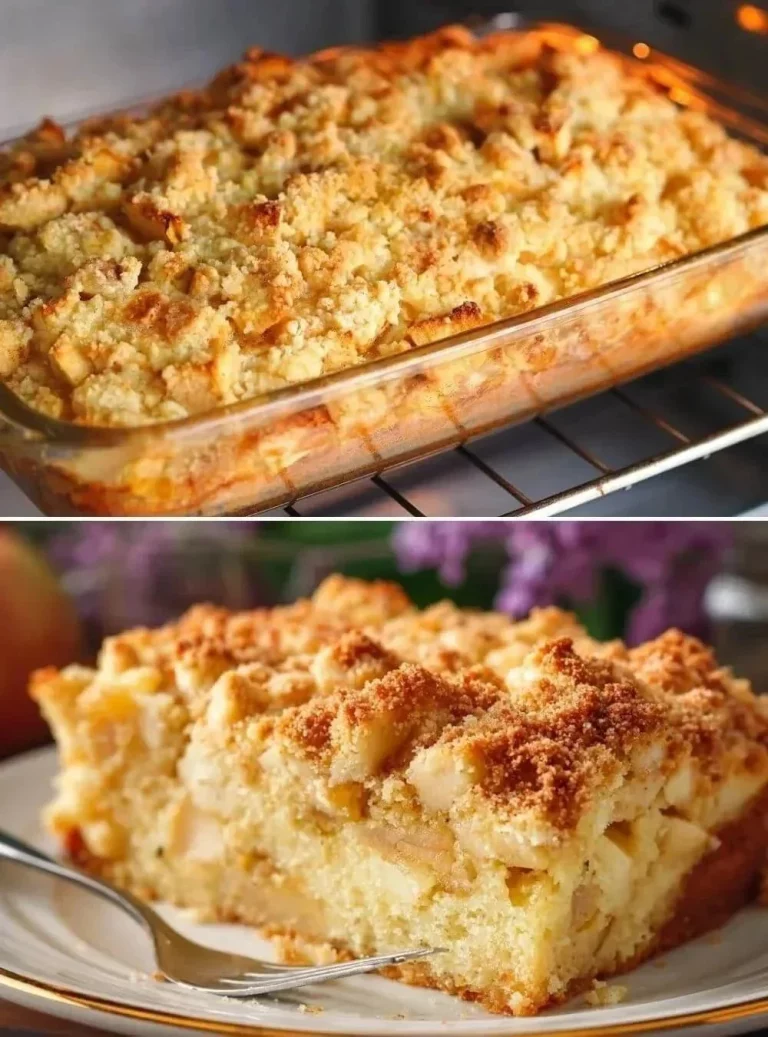 Delicious homemade apple cake with fresh apple slices on top