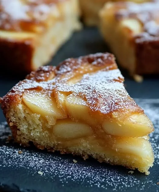 Delicious homemade apple cake sliced and ready to serve