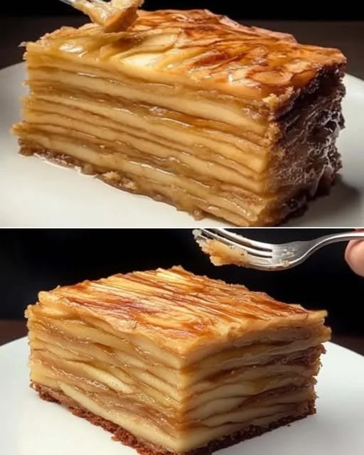 Delicious homemade apple cake served with whipped cream and a sprinkle of cinnamon