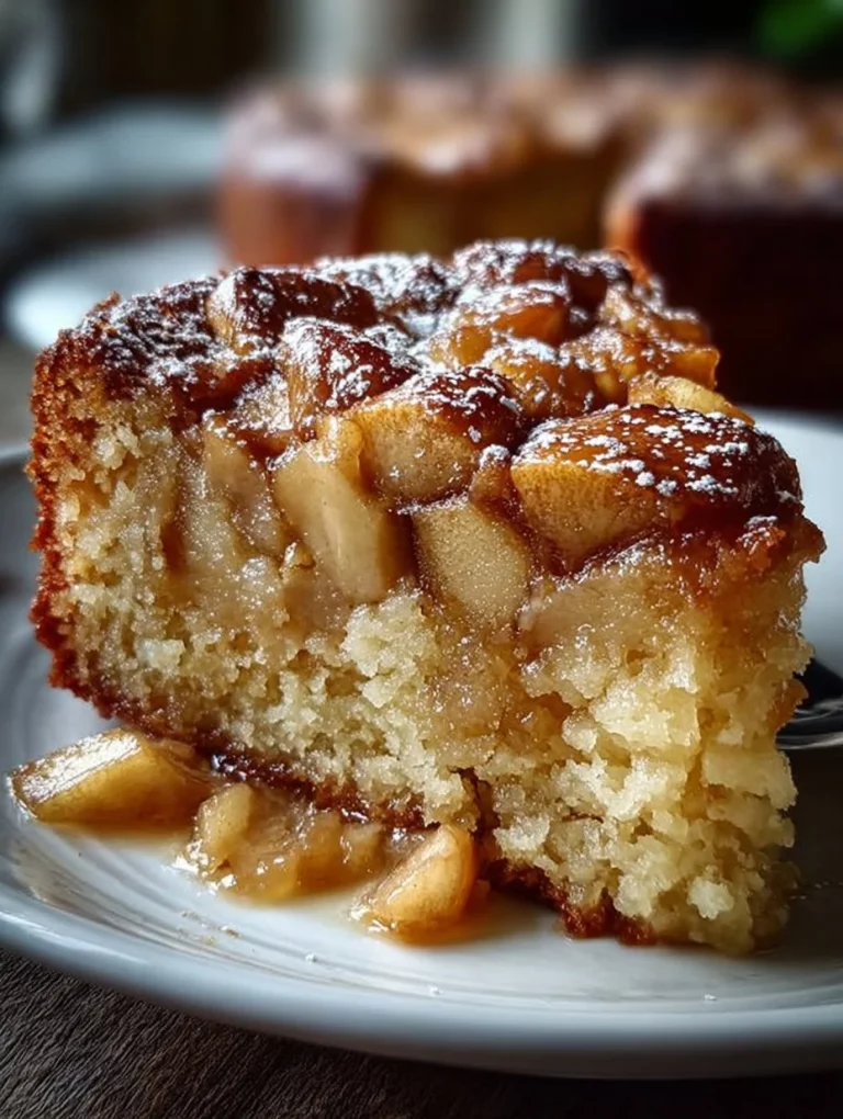 Delicious homemade apple cake on a rustic table, perfect for fall baking