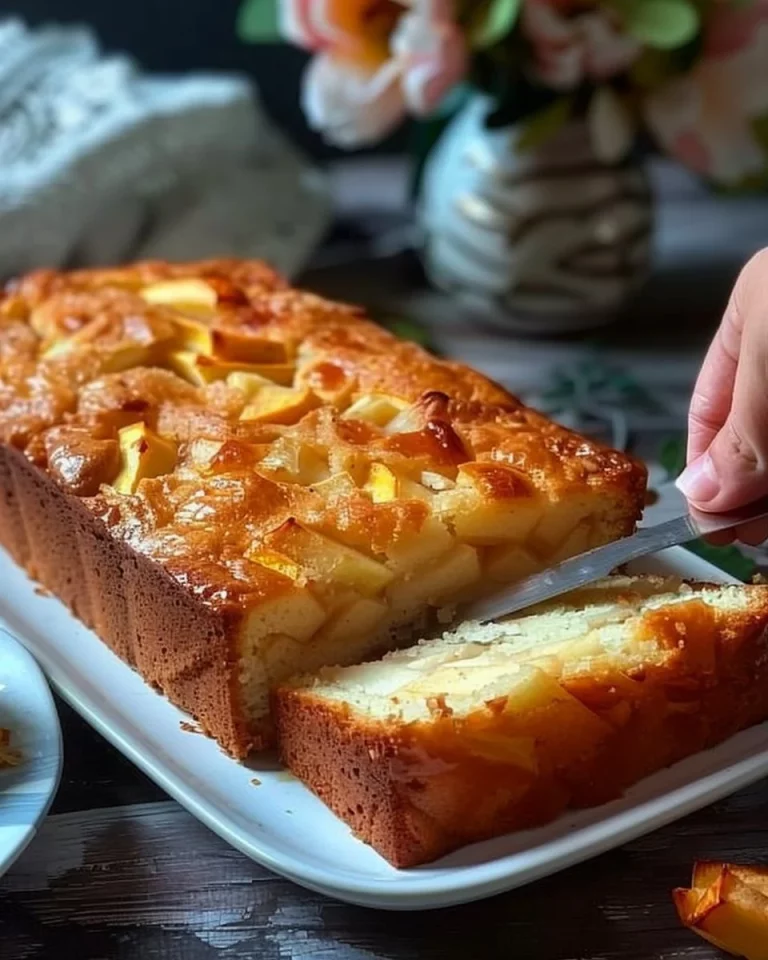 Delicious apple cake with jam served on a plate