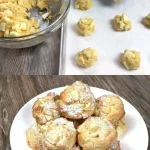Freshly baked apple cookies with pieces of apple and cinnamon