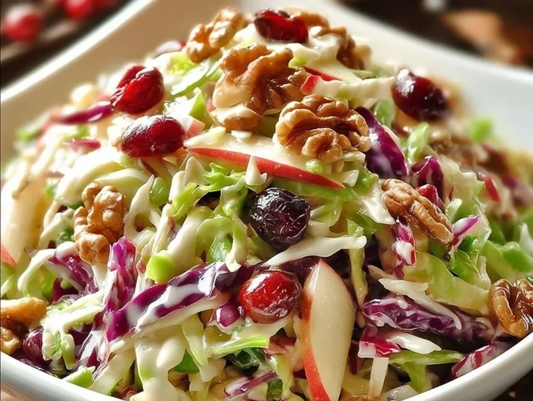 Apple Cranberry Coleslaw served in a bowl with vibrant colors