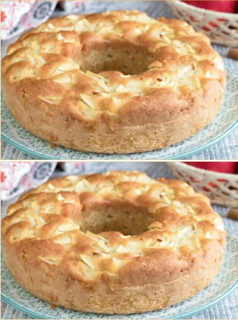 Freshly made apple doughnut topped with glaze and cinnamon sugar