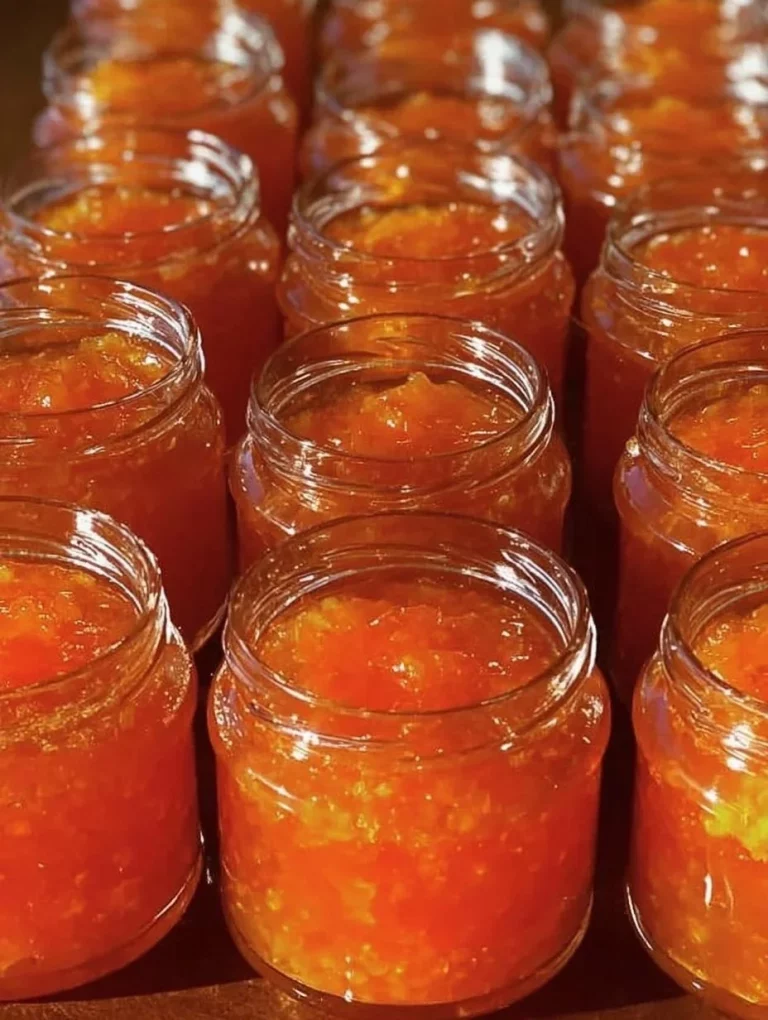 Homemade apple jam with oranges served in a jar