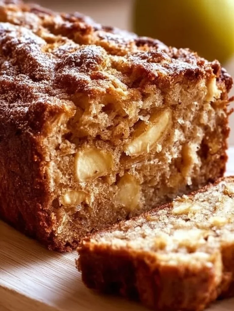 Delicious homemade Apple Loaf Cake with spices and fresh apples.