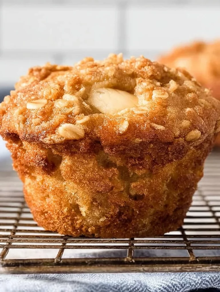 Delicious homemade apple oatmeal muffins fresh out of the oven