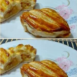 Freshly baked apple pastries golden brown with flaky crust and apple filling