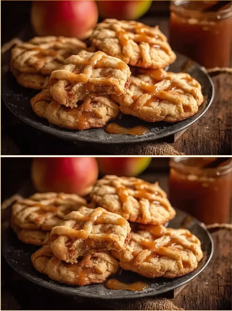Apple pie cookies with a golden crust and apple filling, beautifully arranged