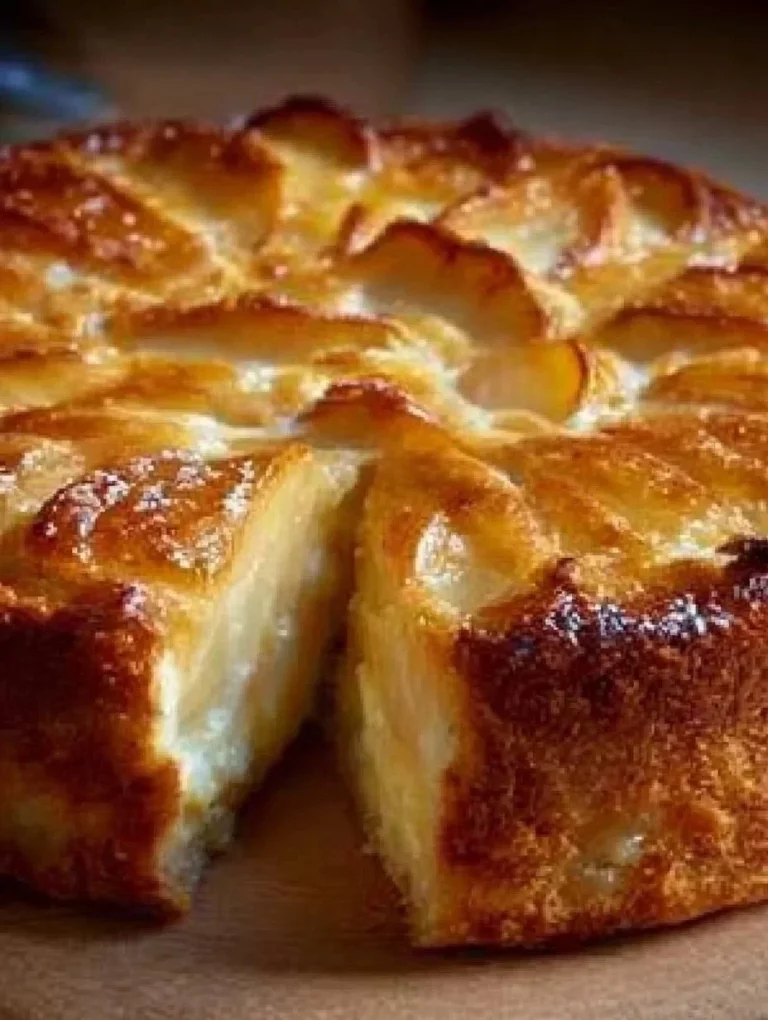 Delicious apple pie served with creamy vanilla pudding on top