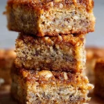Homemade banana oatmeal bars ready to be enjoyed as a nutritious snack.
