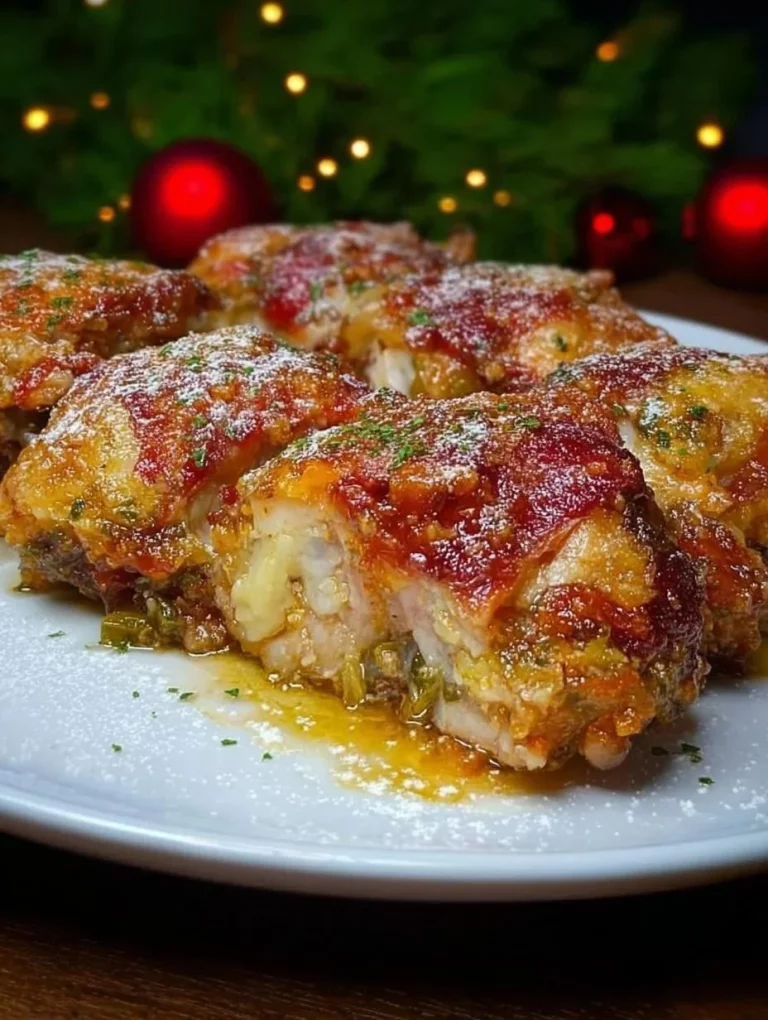 Baked chicken thighs with colorful vegetables and melted cheese dish