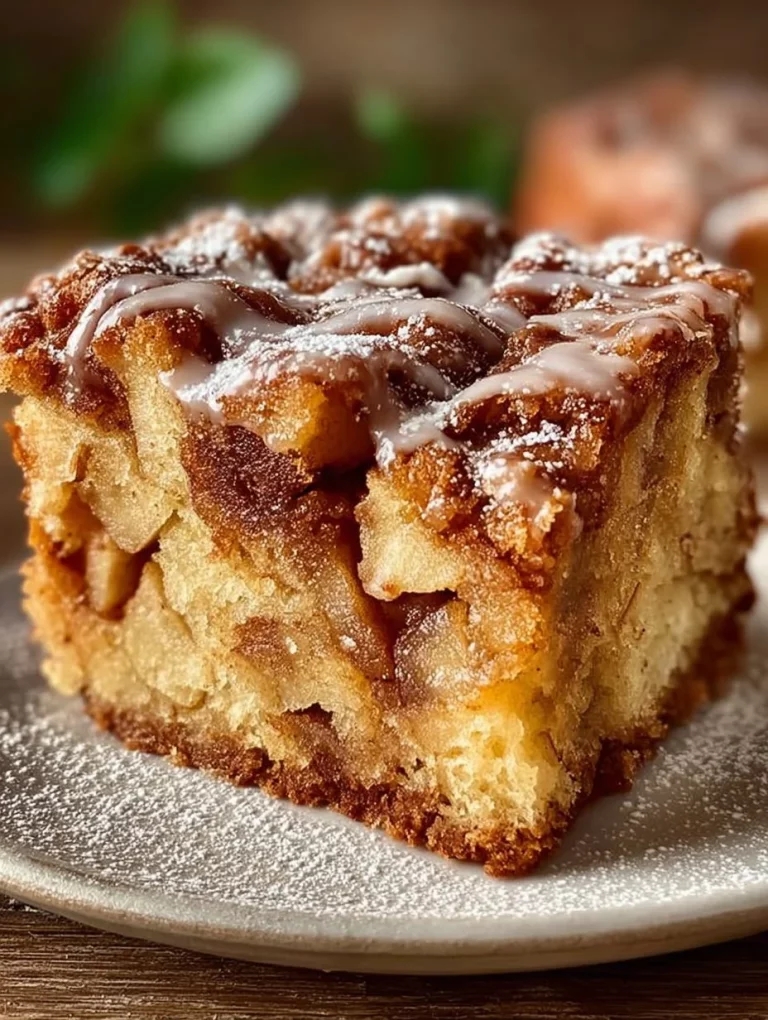 Delicious Cinnamon Apple Cake garnished with cinnamon and apples, perfect for fall.