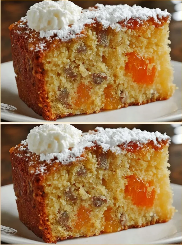 A beautifully arranged Classic Southern Orange Slice Cake with orange slices on top.