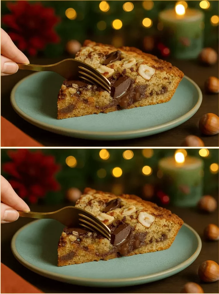 Delicious homemade cookie cake topped with chocolate chips and frosting.