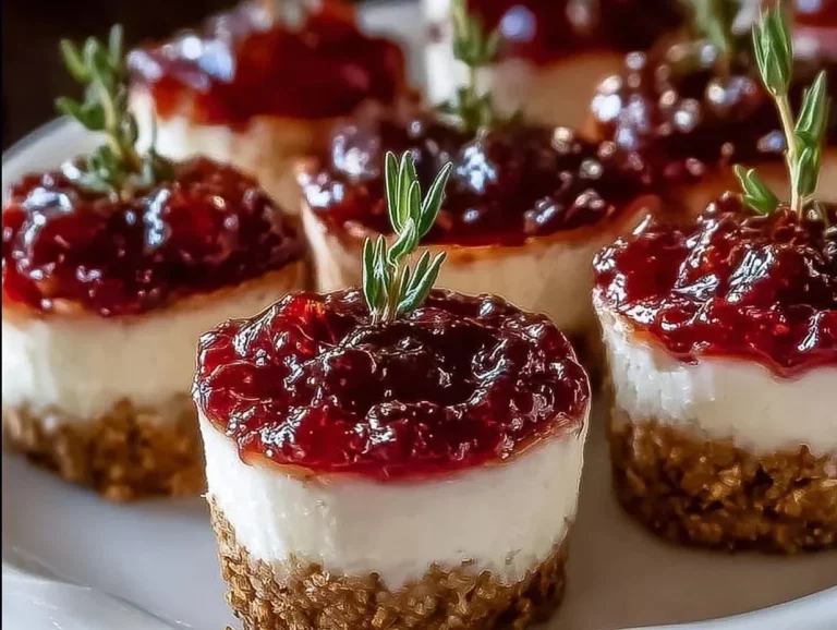 Cranberry Hot Pepper Jelly Cream Cheese Cups served on a platter